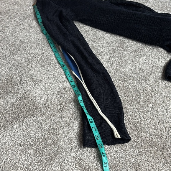 Armani Jeans Navy black contrast Futuristic Linen Mesh long sleeve Sweater XXL - Picture 13 of 15